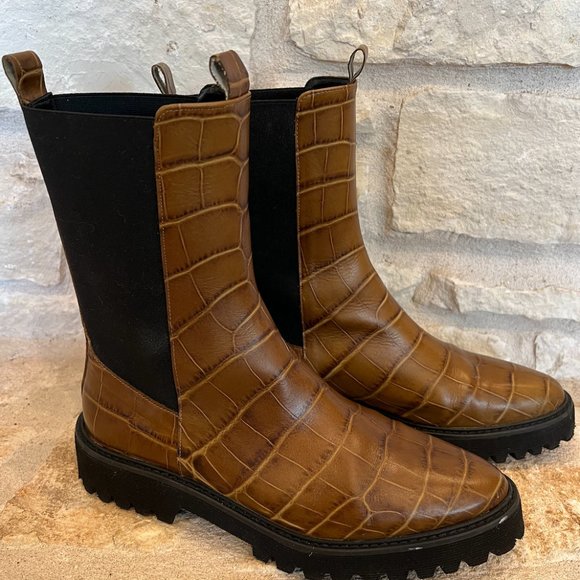 Freda Salvador Eli Mid-calf Brown Boots - Picture 2 of 2